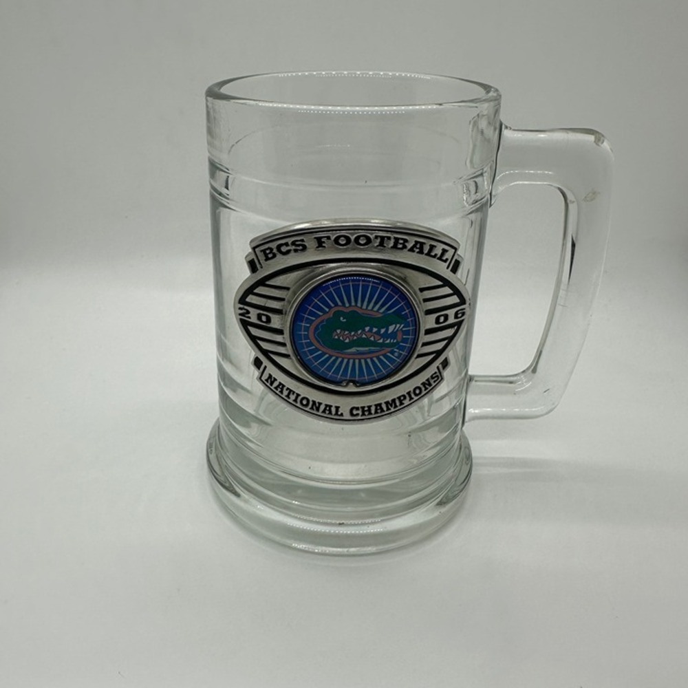 University of Florida Gators 2006 BCS Football National Champions Beer Mug Glass